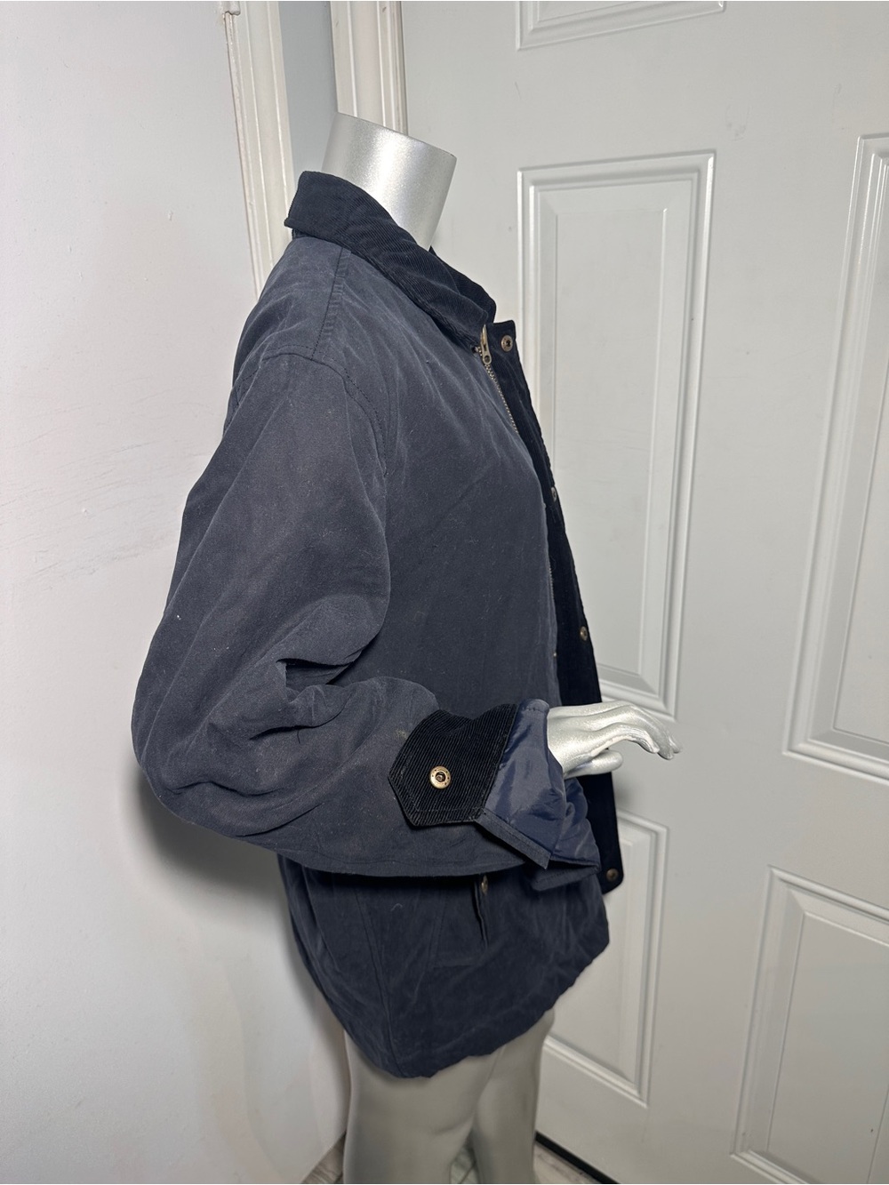 Marine Layer Navy Blue Field Jacket with Corduroy Trim - Picture 11 of 15